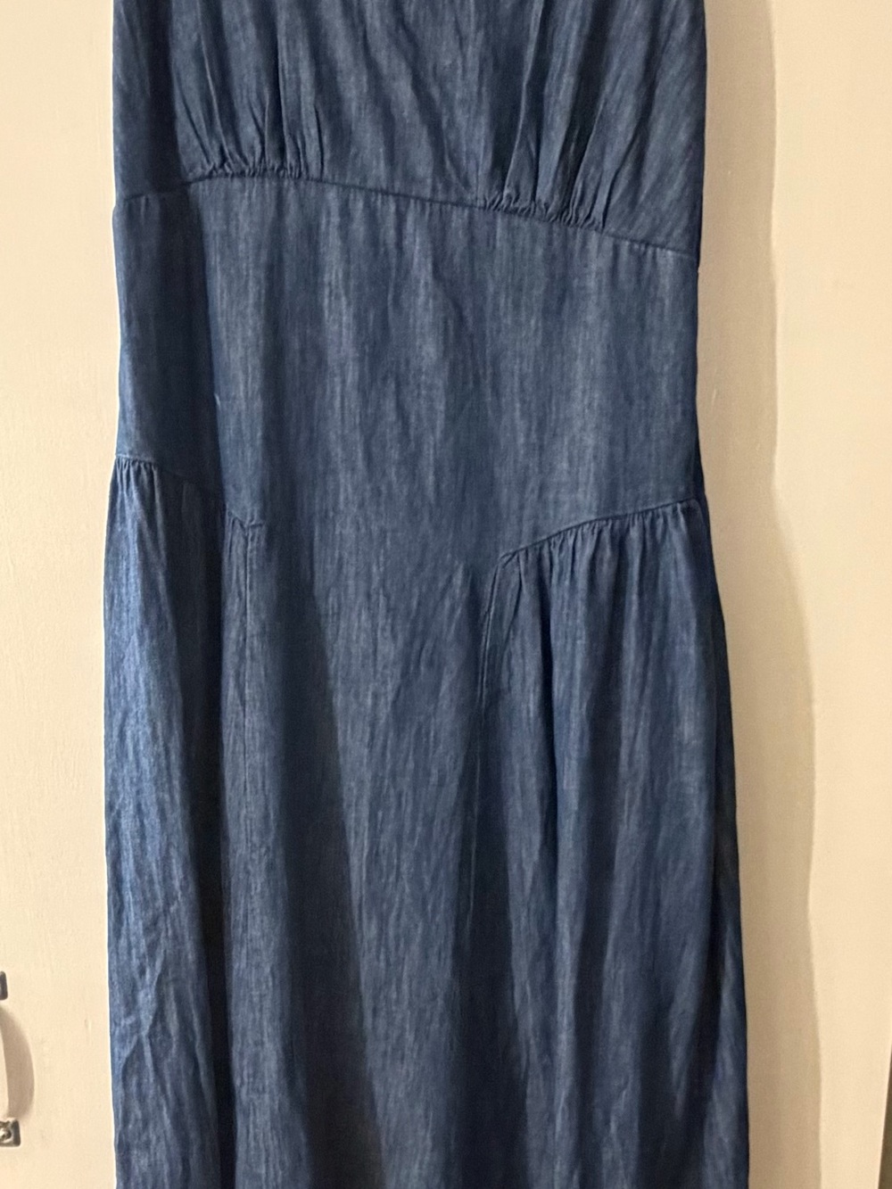 GAP Blue Chambray Tiered Maxi Dress